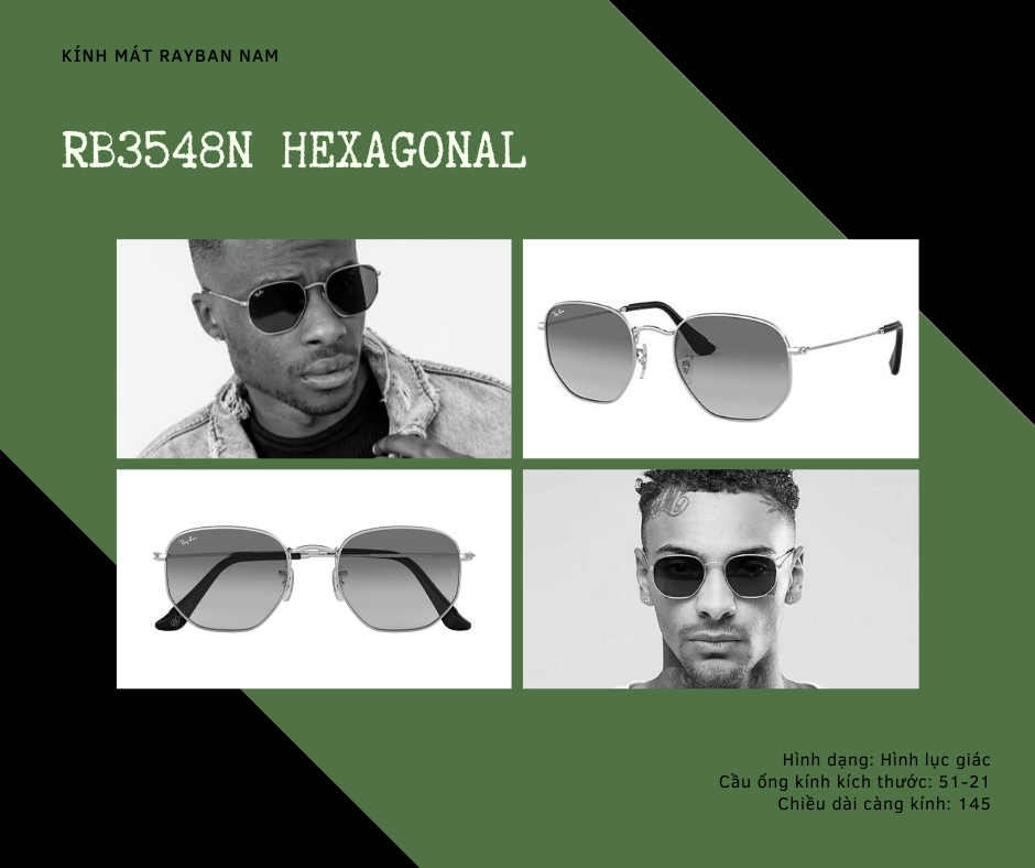 Kính mát Rayban RB3548N HEXAGONAL