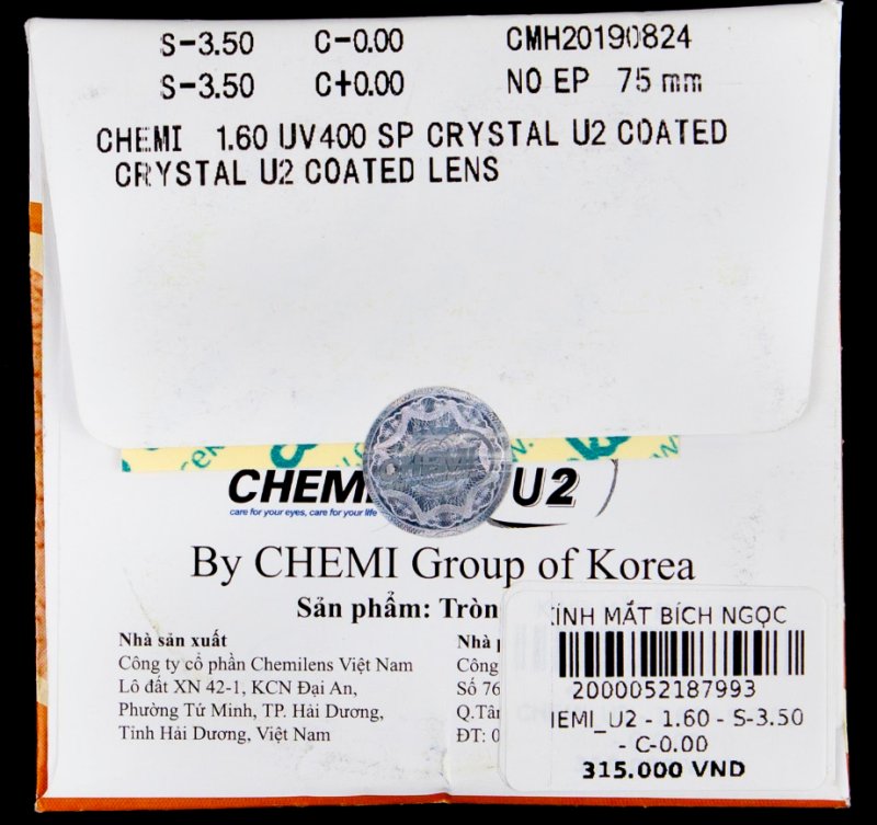 Kiểm tra mắt kính Chemi chính hãng qua tem nhãn sản phẩm